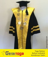 Toga Rektor Bahan Jetblack & Satin
